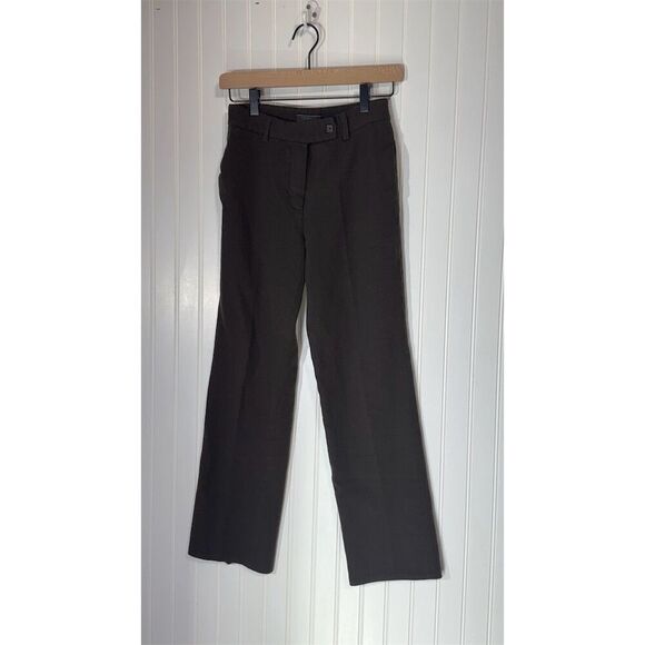Prada Italy Brown Wool Trousers Sz 40 US 4-6 Virgin Wool Wide Leg Pants 28W - Picture 2 of 6